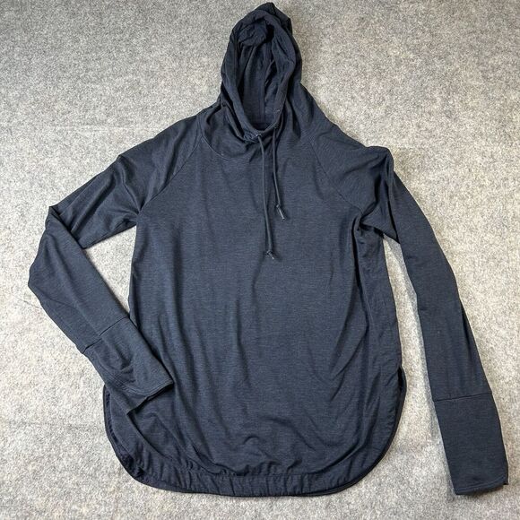 Athleta Uptempo Hoodie Medium Performance Pullover Blue Thumbholes Athleisure - Picture 1 of 9